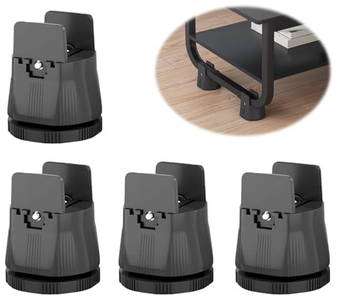 ZJT 4 stycken möbelhöjare, 6–8 cm justerbara möbelhöjningar, justerbar möbelhöjd bordshöjd elefantfot, för möbler med runda och fyrkantiga stolsben i bredd 1–5 cm (svart)