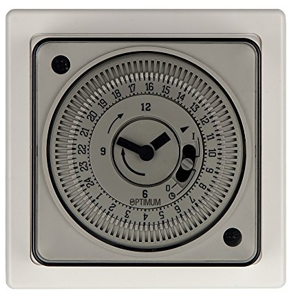 OPTIMUM OP-SBST Mechanische 24-Stunden-Zeitschaltuhr, 230 V, 16 A, Zeitschaltuhr, Beleuchtung, Tauchheizung, Sicherheit
