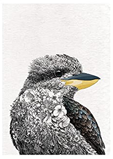 Maxwell & Williams Marini Ferlazzo Birds Bedrucktes Geschirrtuch mit Indischem Pfau-Design, 100% Baumwolle, Schwarz/Weiß, 50 x 70 cm, Waschmaschinenfähig