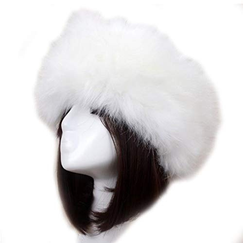 GeKLok Chapeau en fausse fourrure pour femme, élégant chapeau russe avec doublure polaire synthétique, bonnet chaud pour l'hiver, accessoire capillaire, diadème pour femme, fausse fourrure