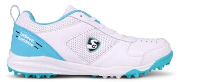 SG Scarpe da cricket Fusion, progettate per elevare il tuo gioco a nuove altezze potenza, precisione e comfort, Verde acqua/bianco, 38 EU