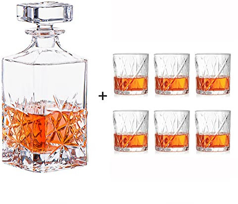 YOtat Whiskey Glasses Shot Glasses Bar Set Old Fashioned Drinking Glasses Set Of 2/6 Clear Brandy Snifter Whisky Glass For Liquor -Gift For Boyfriend (Set Of 6Cups Type1)