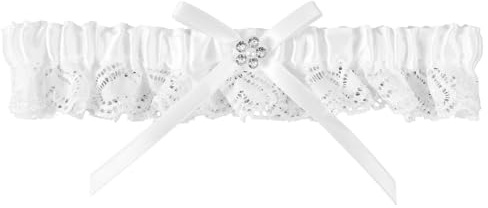 Mikovivi Wedding Garter for Bride, White Lace Bridal Garter with Bow Stretch Leg Strap Elegant Wedding Accessories Prom Anniversaries