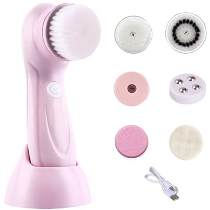 Appareil peeling exfoliant visage Outil nettoyant rechargeable massant | Système de lavage brosse exfoliante Machine massage nettoyage pour joues nez menton corps
