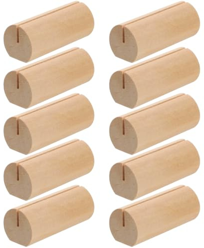 SGERUFZ 10 soportes de cartas cilíndricos – soporte de cartas de madera, para mesas, cartas, fotos, menús, para bodas, fiestas