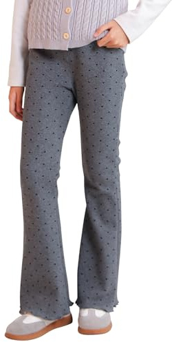NEAWEALY Legging pour fille - Pantalon évasé - Legging de sport - Taille haute - Pantalon de yoga élastique évasé - Pantalon de jogging, gris, 12-13 ans