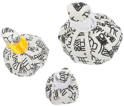 LRXIYODE 3pcs Pure Chinese Herbal Balls Wormwood Massage Bags Natural Warming Compress for Body Relaxation and Cold Elimination Lightweight Non-Woven Includes Large Medium Random Color