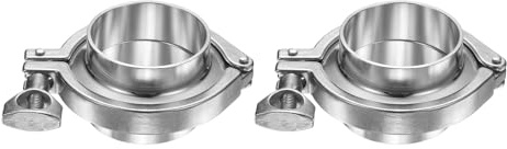 PATIKIL Raccord De Bride hygiénique, 2 Pièces Bride Triangulaire hygiénique 2 Pour Tube 2 OD Avec Manchon À Souder En Acier Inoxydable 304 Et Joint En Silicone, Argent