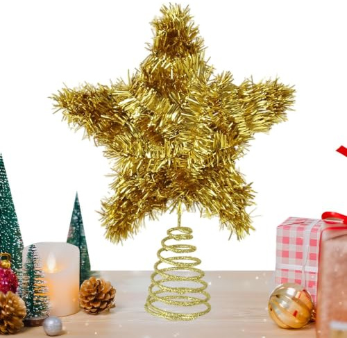 Stjärna julgransspets | stjärna vintage dekoration | julgransspets bulk | för barn kontor kyrka semester fest spiselkrans öppen spis fönster dörr vinter festlig fest