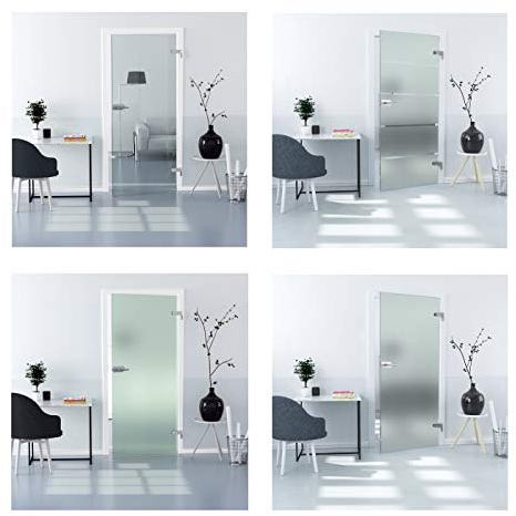 Duradoor Ganzglastürblatt in 5-Streifen 1972 mm x 709 mm x 8 mm DIN Rechts ESG Glastür Bürotür Innentür Schwebetür