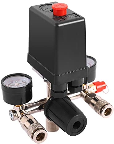 Pressostato per interruttore di pressione del compressore d'aria con valvola di controllo regolatore di manometro 90 – 120 psi