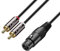 J&D XLR a 2 RCA Cavo Patch Y Spinotto, PVC Sgusciato Unbalanced 2x Cinch Maschio a XLR Femmina Audio Stereo Adattatore Cavo di Interconnessione per Altoparlante Condensatore Microfono Mixer AMP, 1,8m
