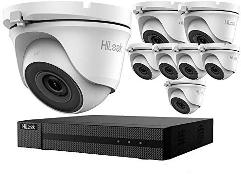 Hikvision Hilook CCTV Kit 8CH DVR compatible with HD TVI, AHD, HD CVI and or analogue cameras 2MP Hybrid camera 2.8 mm fixed focal lens 1080P Full HD - THC-T123-M - 208-F1 (NO HDD, 8x Cameras)
