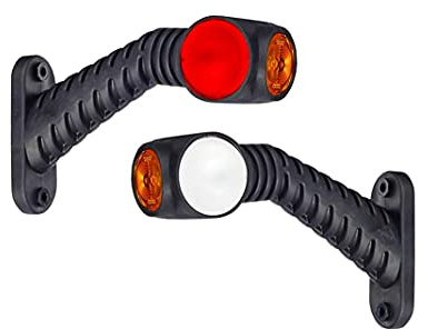 2 x LED Gummi Begrenzungsleuchte Seitenleuchte 12V 24V mit E-Prüfzeichen Positionsleuchte Auto LKW PKW KFZ Lampe Leuchte Licht Weiß Rot Orange