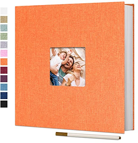 Vienrose Selbstklebende 10x15 Fotoalbum Einkleben und zum Selbstgestalten Groß leinen Photoalbum mit 60 Weißen Seiten,Hochzeit Jahrestag Geburtstag Geschenke mit Einem Kugelschreiber, 28x27cm