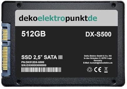 dekoelektropunktde Disco rigido SSD da 512GB compatibile con Gigabyte Z370 AORUS GAMING WIFI Scheda madre, Ricambio alternativo 2,5 pollici SATA3