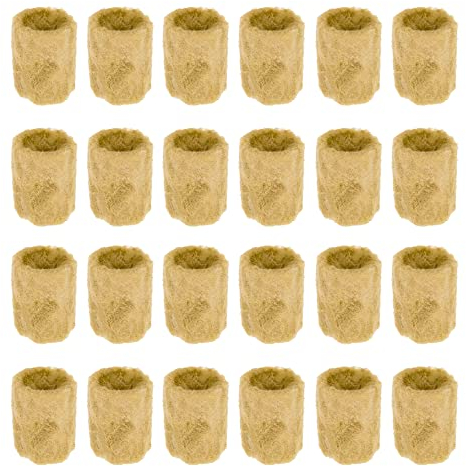 Belvanr Tapones de Plantas de Lana de Roca 50 Piezas Lana de Roca de Cultivo Hidropónico Tapones de Arranque de Lana de Roca Tapones de Plantas de Lana de Roca Hidropónicos Cubos de Lana de Roca
