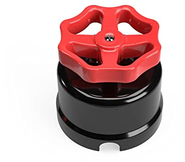 Interruttore/Deviatore in porcellana nero con manopola - Rosso