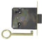 Amig - Cerradura de Embutir Para Mueble - Entrada a 35 mm - Incluye Llave de Gorja - Sistema de Cierre para Mesas, Armarios y Pequeños Muebles - Latón Dorado Mate