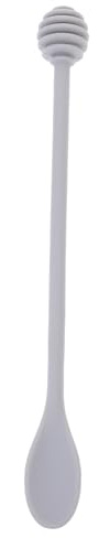 DECHOUS cazo de Miel de Silicona batidor de Acero Inoxidable cucharas soperas batidor de Silicona Cuchara para Miel palito para Miel Bebidas café Panal