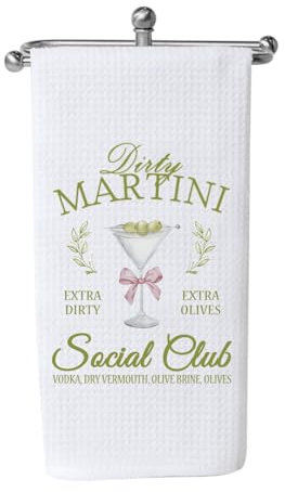 WCGXKO Hostess Bar Towel Novelty Kitchen Towel Alcohol Gift Housewarming Gift (Martini Towel 1)