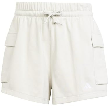 adidas Femme Essentials Small Logo French Terry Cargo Shorts, Wonder Alumina/White, XL