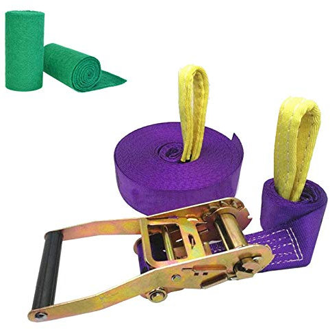 Bärbart Slackline-kit för vuxna och barn lätt att installera 30 m lila Slack Line med trädskydd 5 cm bandbredd utomhus fitness balansrep