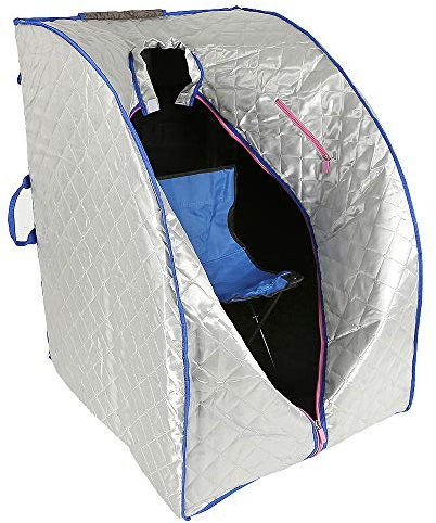 Sauna infrarouge portable - Sauna portable - Sauna à domicile - Sauna infrarouge portable - Pour 1 personneSauna Box d'intérieur Chauffage portable 1000 W - Favorise la circulation sanguine (argent)