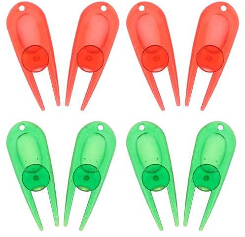 CLISPEED Set 8 Pezzi Attrezzi Riparazione Zolle da Golf Marcatore Palline Forchetta Portatile per Putting Green Accessori Golf Compatti per Manutenzione Campo da Gioco