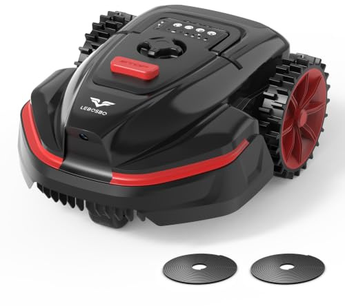 LEBOSBO V3 Robot Cortacésped sin Cable Perimetral, Navegación Visual con IA, 150+ Obstáculos, Control por App, Motor sin Escobillas, 50 dB, Bandas Magnéticas, para Jardines Pequeños y Llanos