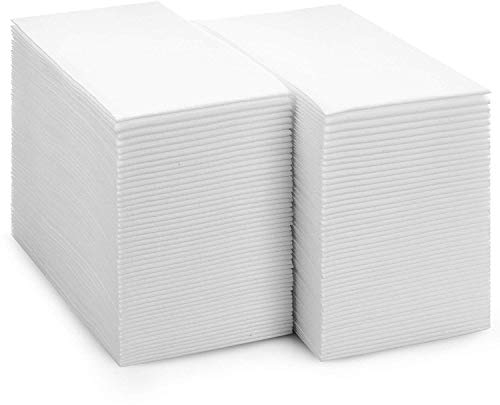 JEBBLAS Guest Towels Disposable Cloth Like Paper Hand Napkins Soft, Absorbent, Paper Hand Towels for Kitchen, Bathroom, Parties, Weddings, Dinners or Events (White, 200 Pack)