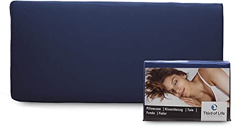 Kissenbezug 40 x 80 Nachtblau, Premium Mako-Baumwolle Kopfkissen-Bezug (Double Jersey), Kissenhülle für 40x80 Kissen, Pillow case für Seitenschläferkissen, Oeko-Tex zertifizierter Polsterbezug