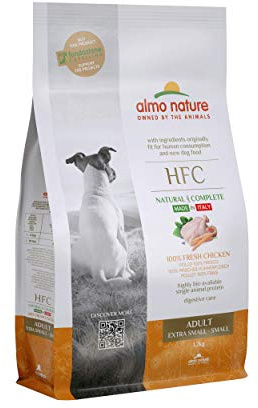 almo nature HFC Adult XS-S, Crocchette per Cani Adulti - Pollo Fresco - Sacco da 1,2 kg