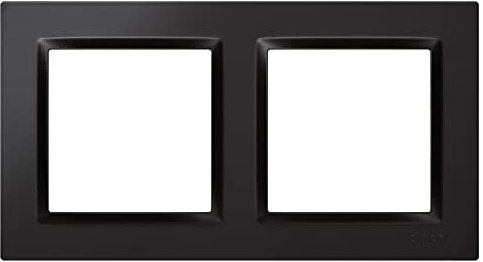 SIMON - Marco Interruptor de Pared, 2 Elementos, Compatible con Mecanismos Simon 10, Apto para Interiores, Fácil de Montar, Compatible con Pulsador, Comitador y Enchufe Schuko, Color Negro