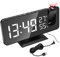 Hsthe Sea Projection Wecker für Schlafzimmer, Digitalwecker mit großem LED-Display, Funkwecker mit USB-Ladeanschluss, einstellbare Helligkeit, Temperatur- und Luftfeuchtigkeitsanzeige