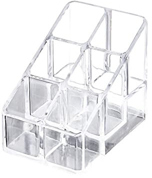 MAGICLULU Small Acrylic Lipstick Holder 6 Slots Clear Lipstick Organizer Case Lipgloss Display Stand Rack for Lipgloss Nail Polish Display