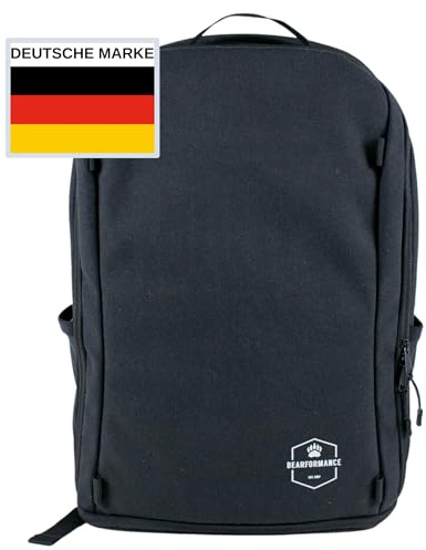 Bearformance® Rucksack 30 L - Sportrucksack mit Schuhfach & Nassfach - Backpack für Sport, Uni & Arbeit - Tagesrucksack mit Laptoptasche ideal für Handgepäck Reise - Nachhaltig: recyceltes PET schwarz