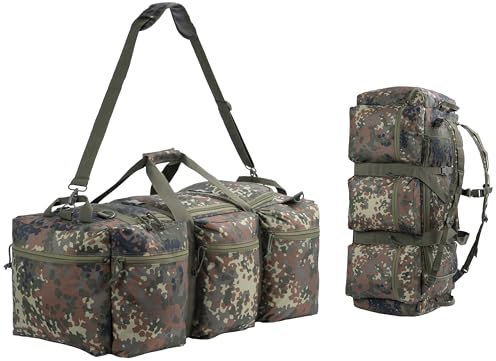Backferry Große Militärische Reisetasche Seesack Army Stil Taktische und Sportausrüstungs-Ausrüstungstasche mit Militär-/Armee-Stil Rucksack Herren Schultergurte 100L
