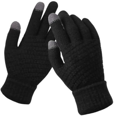 BIRLOZA Guantes Invierno Hombre Mujer Guantes luz Lana Material de Punto tactiles para Pantalla táctil Ciclismo movil Conducir Coche MTB Moto Running omp calefactables termicos Bicicleta
