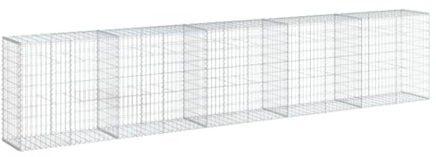 vidaXL Gabion with Lid 500 x 50 x 100 cm Galvanised Iron