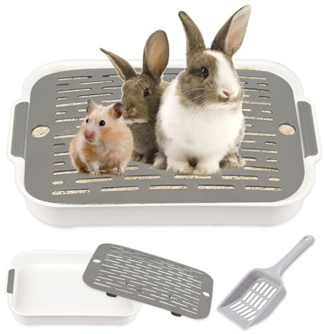 Tablett Hasentoilette, Tablett Haustier Toilette, Kaninchentoilette, Meerschweinchen Toilette, Kleintier Katzentoilette Töpfchentrainer, Katzentoilette Mit Katzenstreuschaufel für Kleintier