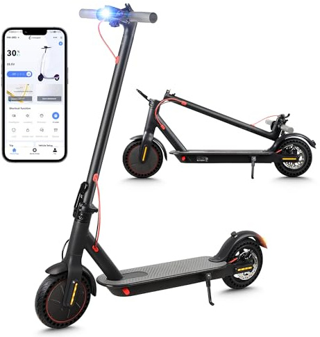 Electric Scooter for Adult - Mankeel 350W Motor, Foldable Electric Scooter with 8.5Inch Solid Tires, 30Km Long Range, APP Control, Max Speed 20Km/h, E-Scooter for Teen and Adults