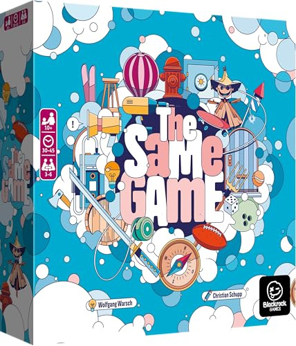 Blackrock Games Samma spel - kooperativt rumsspel - perfekt mellan vänner - reflektion, kommunikation och kul - från 10 år - 3 till 6 spelare - idématchande brädspel