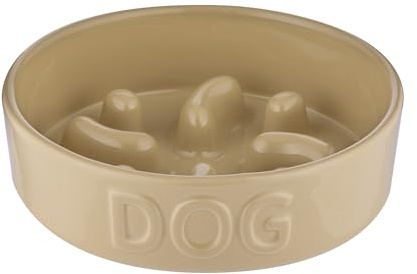Mason Cash Cane Ceramic Slow Feeder Dog Bowl | Stoneware Pet Bowl with Raised Ridges for Healthy Digestion | Durable & Dishwasher Safe | Ideal for Medium and Large Dogs