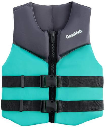 Gogokids Junior Schwimmweste 30-50kg, Verstellbare Schwimmhilfen Jacke für Teens & Jugendliche, Neopren Schwimmweste mit Auftrieb Leichte Weste für Kajak, Paddelboard & Schwimmbad, 6-11 Jahre
