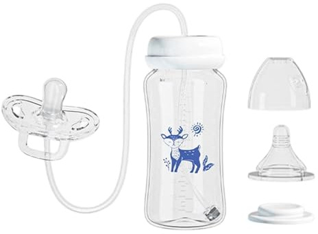 Biberon Anti Coliche A Mani Libere, Biberons Latte Ciuccio Flusso Rapido Regolabile Con Cannuccia Tettarella, Succhiotto E Biberon Per Bambini, Per Viaggi All'aperto Asilo Campeggio Picnic