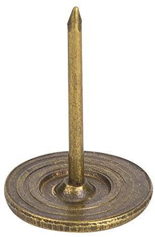 HEEPDD 100 Pezzi Chiodo per tappezzeria, Spille per Unghie di mobili antichi Rotondi a Testa Piatta in Ferro Bronzo Ciano Chiodi per tappezzeria antichi assortimento Testa(Diameter 14mm)