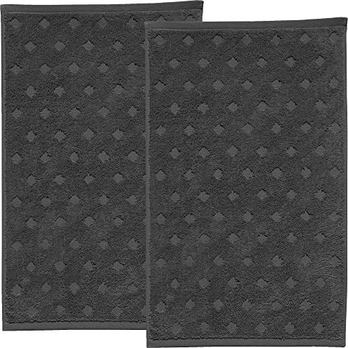 Erwin Müller Walk-Frottier Gästetuch 2er-Pack Baden Baden anthrazit Größe 30x50 cm - extra saugstark, schnell trocknend, samtweich, mit Schlaufe