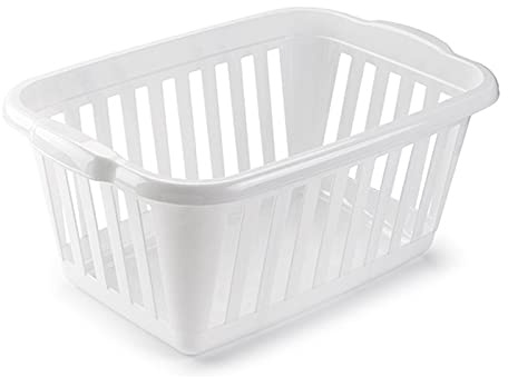 Acan Tradineur - Cesta para la Ropa Rectangular Color Blanco, 60 x 40 x 26 cm