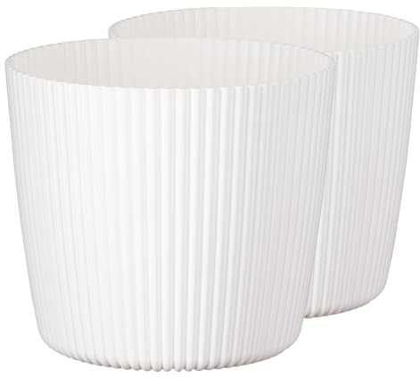 Tymar Blumentopf,Übertopf, 2er-Pack, Runde Form ((2pack) Weiß, ø 35 cm)